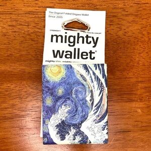 NWT Mighty Wallet Starry Wave Design Folded Tyvek Origami Wallet Monet Wave